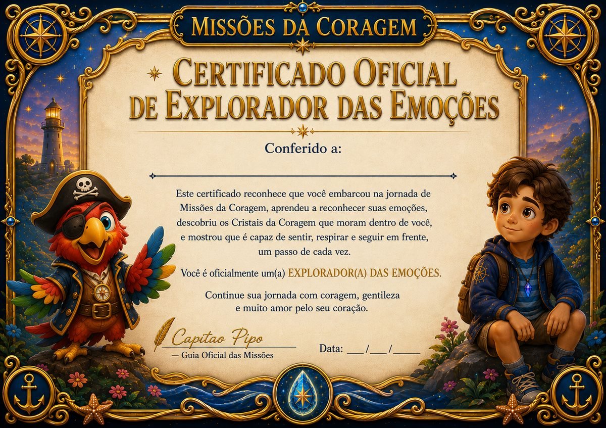 Certificado Oficial de Explorador das Emoções